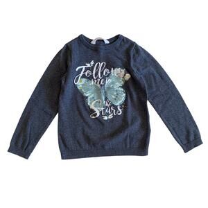 H&M Butterfly Charcoal Sweater - 4-6